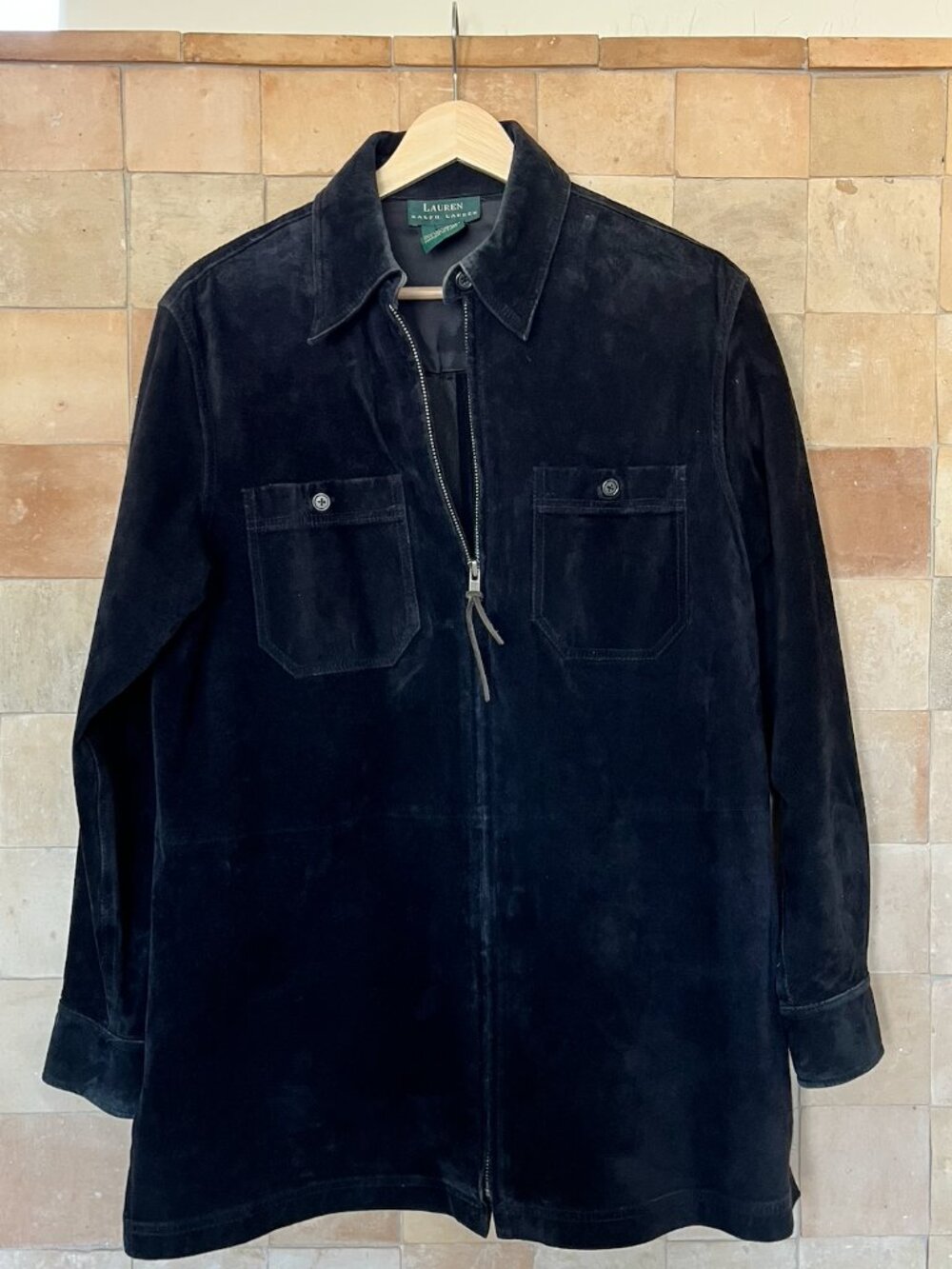 Ralph Lauren Zip-up Suede Shacket - Size S